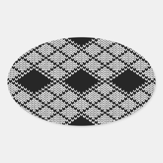 Stickers Ovaux KNIT JACQUARD NOIR (Devant)