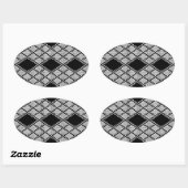 Stickers Ovaux KNIT JACQUARD NOIR (Feuille)