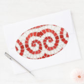 Stickers Ovaux MOSAÏQUES ROUGES (Enveloppe)