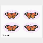 Stickers Ovaux papillon monarque (Feuille)