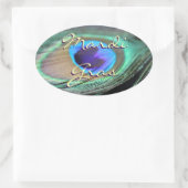 Stickers Ovaux Personnalisés Mardi Gras Peacock (Sac)