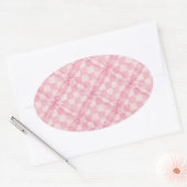 Stickers Ovaux PINK CHECK QUILT (Enveloppe)