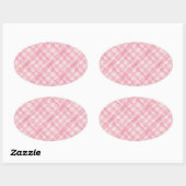 Stickers Ovaux PINK CHECK QUILT (Feuille)