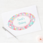 Stickers Ovaux points pastel customisés (Enveloppe)