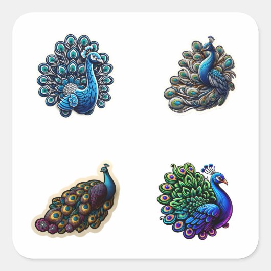 Stickers Pack Cute Peacock 4 (Devant)