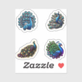 Stickers Pack Cute Peacock 4 (Feuille)