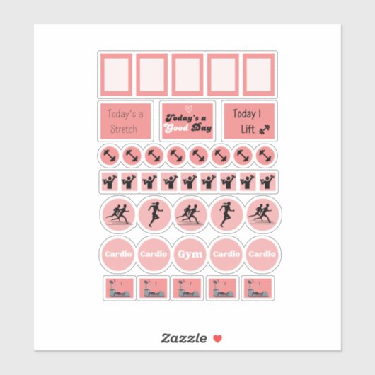 Stickers Page du planificateur Jours de gym (Feuille)