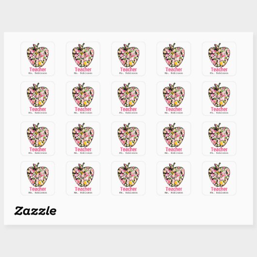 Stickers Paint Splatter Apple Teacher (Feuille)