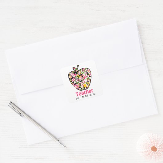 Stickers Paint Splatter Apple Teacher (Enveloppe)