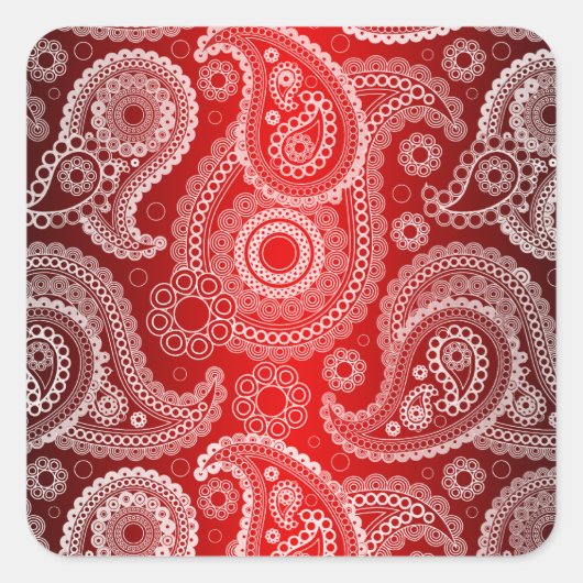 Stickers Paisley en dentelle blanche rouge Shimmer (Devant)