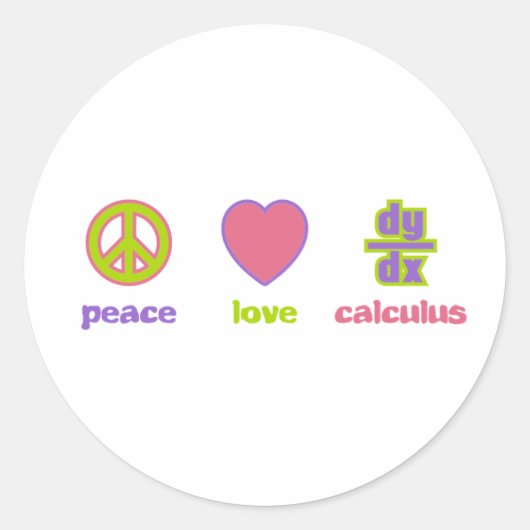 Stickers Paix, Amour & Calcul (Devant)