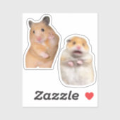 Stickers Paix + Scared Hamster Meme (Feuille)