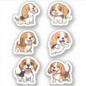 stickers pakken lekker schattige beagels (Voorkant)