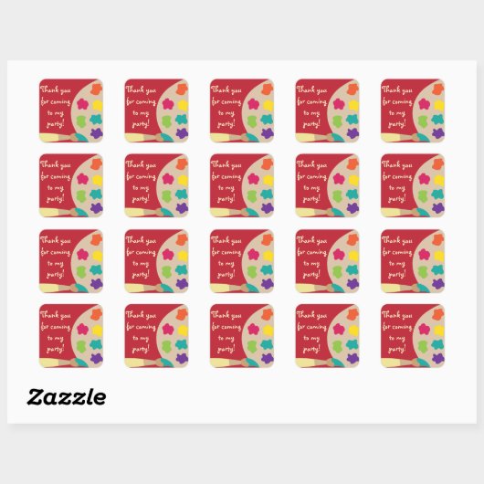 Stickers Palette d'Art - Rouge (Feuille)
