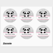 Stickers Panda Noir Rose Fille (Feuille)