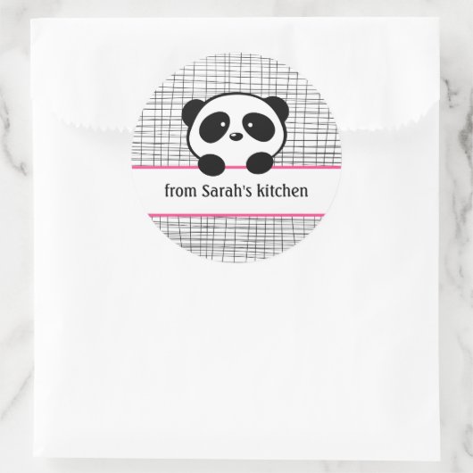 Stickers Panda Noir Rose Fille (Sac)