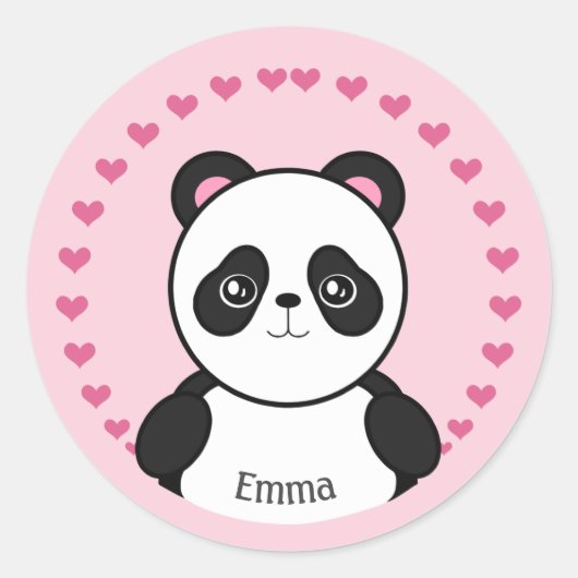 Stickers Panda pour bébés personnalisés (Devant)