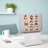 Stickers Panda Rouge Halloween super mignons (Ordinateur portable sur le bureau)