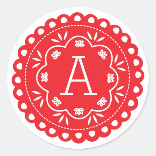 Stickers Papel Picado Monogram - Rouge (Devant)