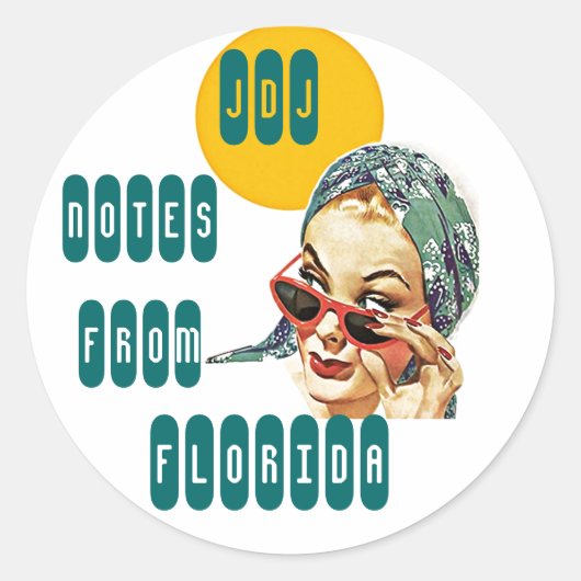 Stickers Papeterie Pour Notes De Voyage Lady Retro (Devant)
