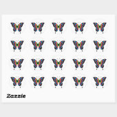 stickers papillon arc-en-ciel (Feuille)