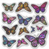 Stickers papillon arc-en-ciel Imaginaire monarque (Devant)