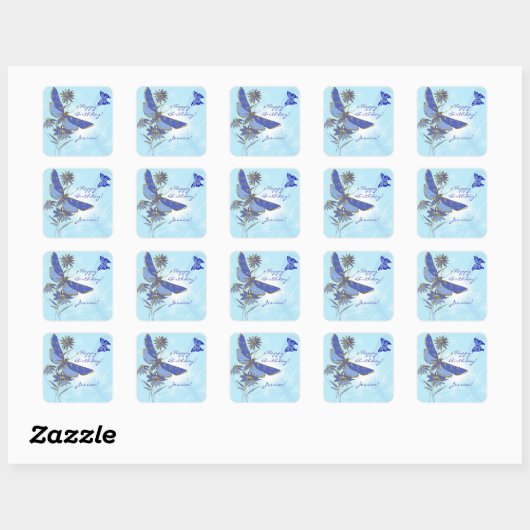 Stickers Papillon bleu (Feuille)