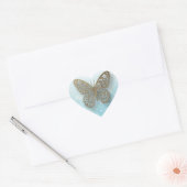 Stickers Papillon bleu or (Enveloppe)