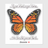 Stickers Papillon Décalage Monarque personnalisé (Feuille)