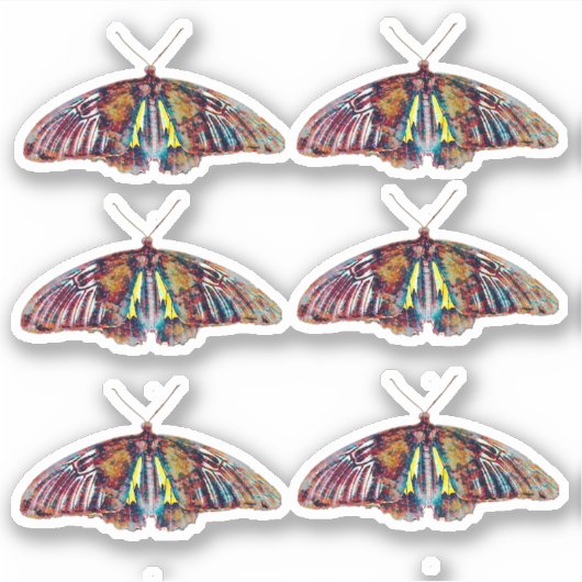 Stickers Papillon feuille de six (Devant)