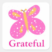 Stickers Papillon Grateful Pink Yellow_Fun (Devant)