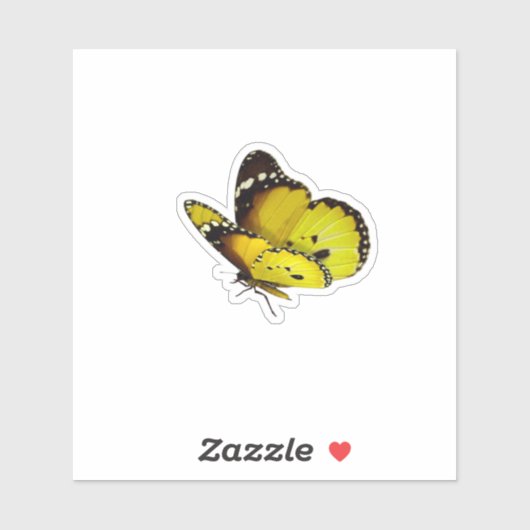 Stickers papillon jaune (Feuille)
