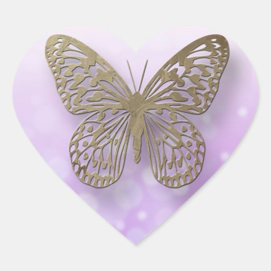 Stickers Papillon Lavande Purple Or (Devant)