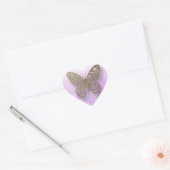Stickers Papillon Lavande Purple Or (Enveloppe)