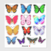 Stickers Papillon multicolore (Feuille)