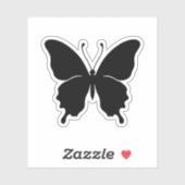 stickers papillon noir (Feuille)