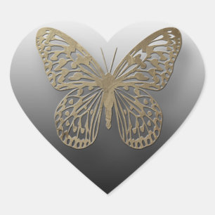 Stickers Papillon noir et or