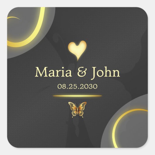 stickers papillon noir Golden (Devant)