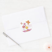 Stickers Papillon orange et rose (Enveloppe)