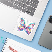 Stickers papillon Pastel (Ordinateur portable avec iPhone)