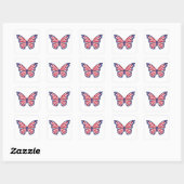 Stickers Papillon Patriotique Rouge Blanc Et Bleu (Feuille)