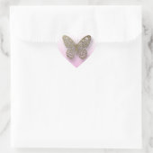 Stickers Papillon rose et or (Sac)