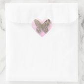 Stickers Papillon rose et or (Sac)