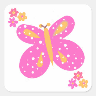 Stickers Papillon Rose Jaune_Fun
