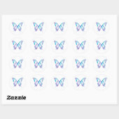 Stickers Papillon turquoise et rose (Feuille)