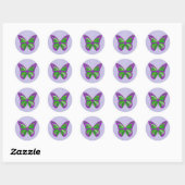 Stickers Papillon vert pourpre, lavande et citron  (Feuille)