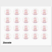 Stickers Pâque rond Chat rose Ballerina (Feuille)