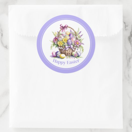 Stickers Pâques Panier fleuri (Sac)