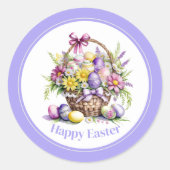 Stickers Pâques Panier fleuri (Devant)