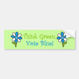 Stickers pare-chocs bleu Votes Vert